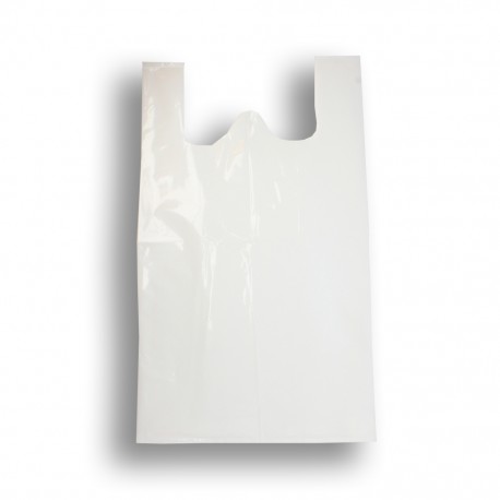 Premium White Vest - carrier bags (10x15x18") (1000 - 13Microns)
