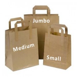 Jumbo Brown paper carrier Bag(10X15.5X12) (250)